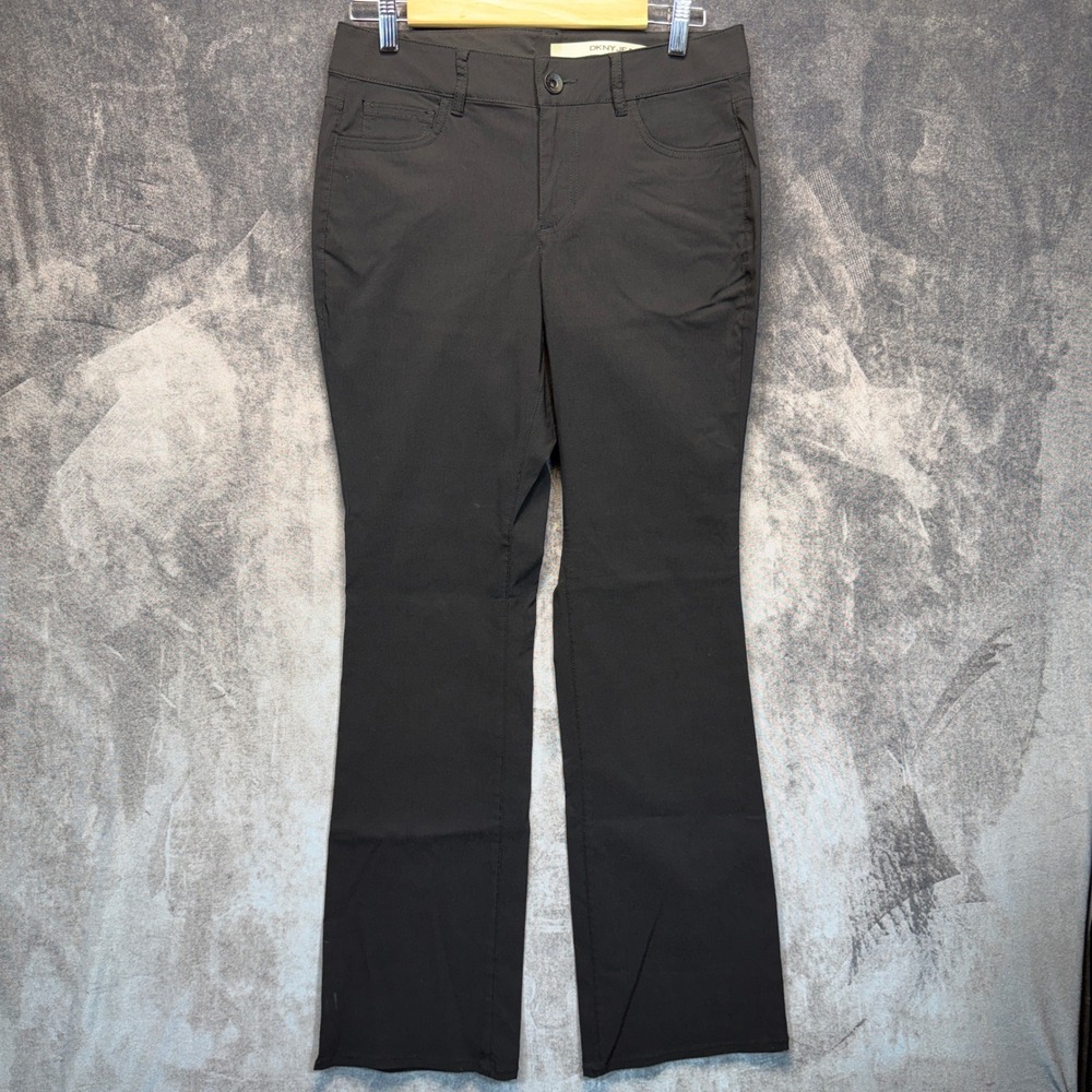 DKNY Jeans Pants Womens 08 Black Rayon Blend Bootcut Mid Rise Solid Workwear